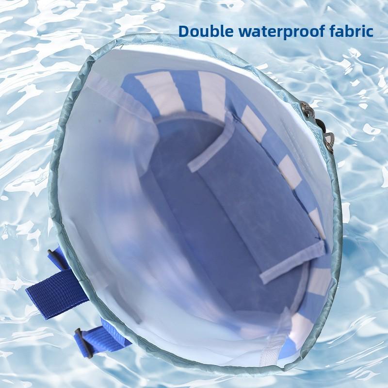 Children's swimming bag with wet and dry separation storage bag, cartoon portable backpack for boys and girls, waterproof bag for bathing at the