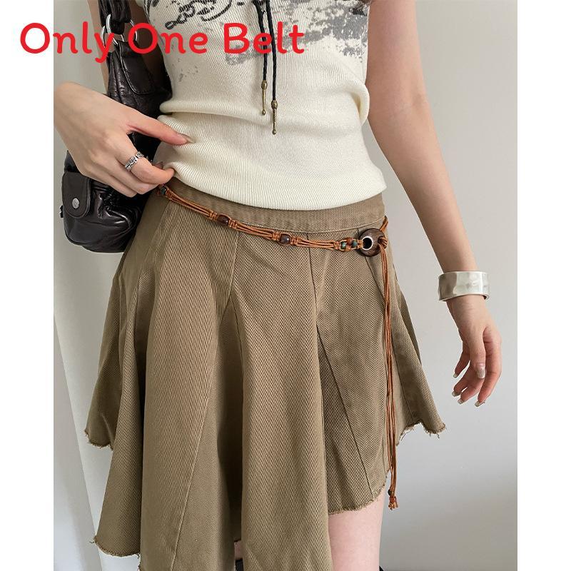 Ethnic Style Woven Belt For Women With Automatic Buckle Perfect For Dresses And Jeans