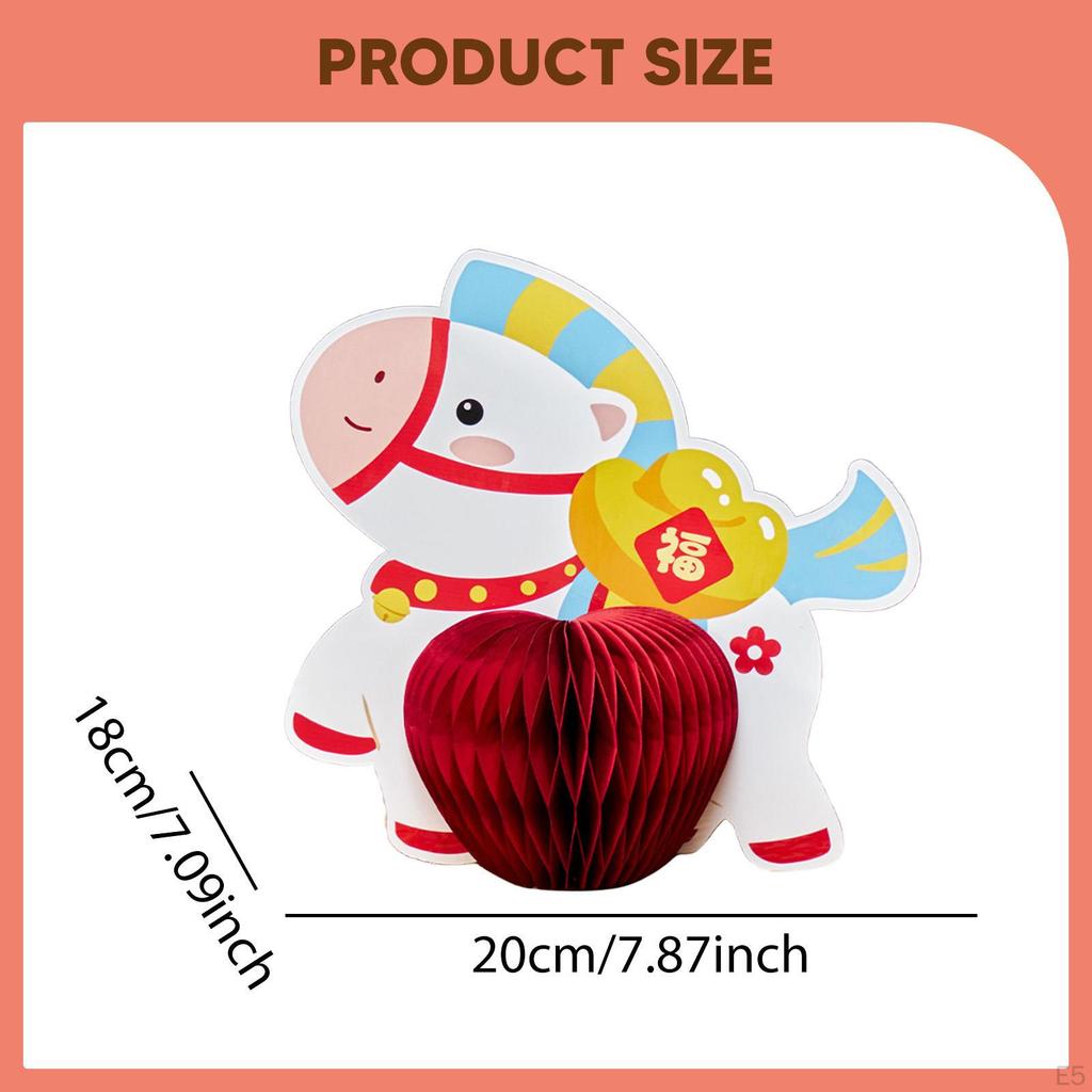 Horse Honeycomb Centerpiece Chinese Year Decoration Paper Ornament for