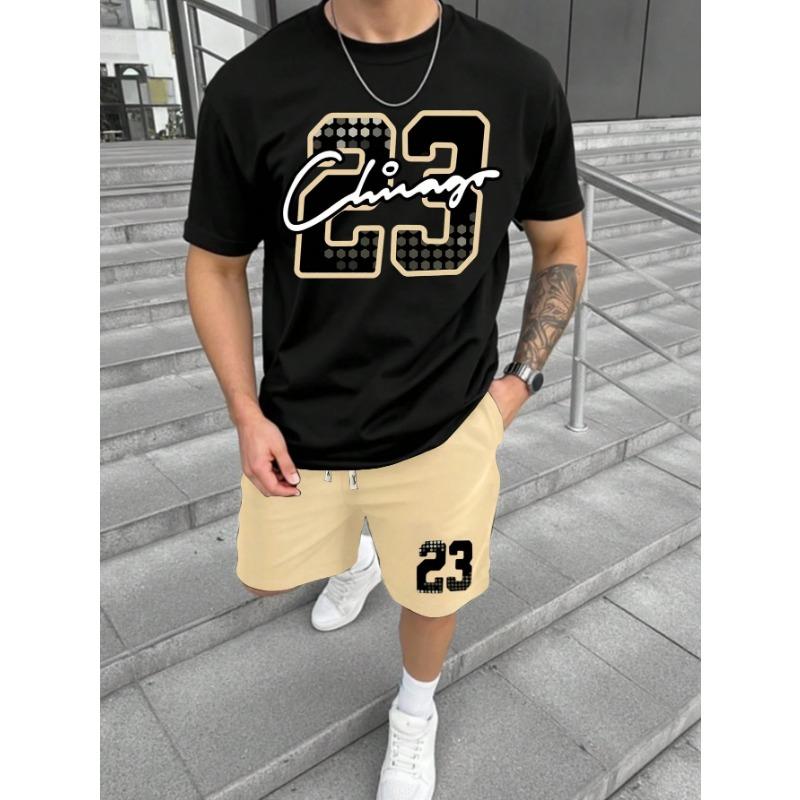 Summer Men's Two-piece T-shirt And Shorts Set Casual Short-sleeved T-shirt And Shorts Two-piece Set Daily Casual Style