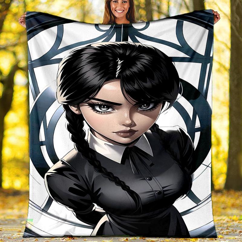 Wednesday Addams3 printed throw blanket—lightweight,soft,warm;versatile blanket for all seasons—perfect as &air-conditioning throw,nap blanket