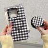 Korean plaid magnetic suction 2-in-1 suitable for Apple 16Promax mobile phone case 17 bracket 15 protective case 13/11