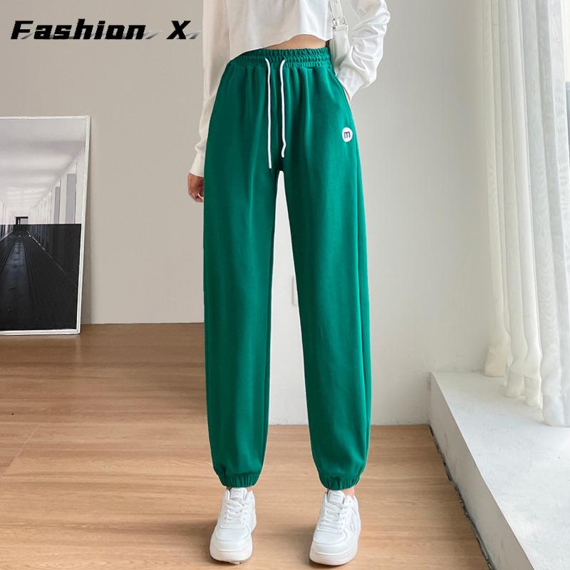 Knit Sweatpants Women's Thin Drawstring Loose Casual Pants