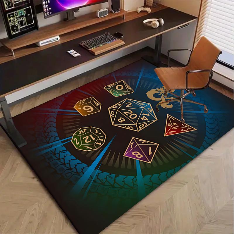 Dungeon Master Polyester Carpet, Soft Indoor Mat for Office Chair, Living Room, Computer Desk - Decorative Home Office Rug Design