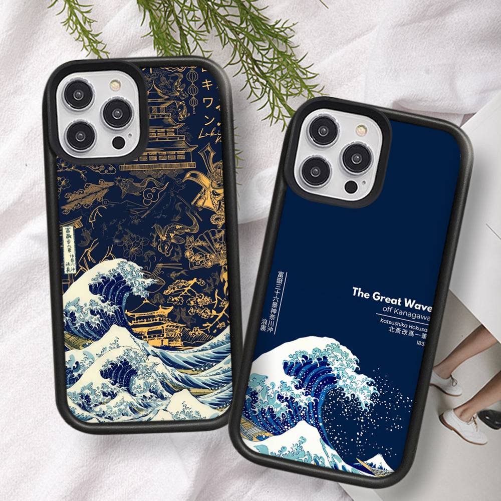 Classic Artwork Great Wave Off Kanagawa Phone Case For IPhone 17 16 Pro Max 11 12 13 14 15 Hard PC+TPU Bracket Back Cover