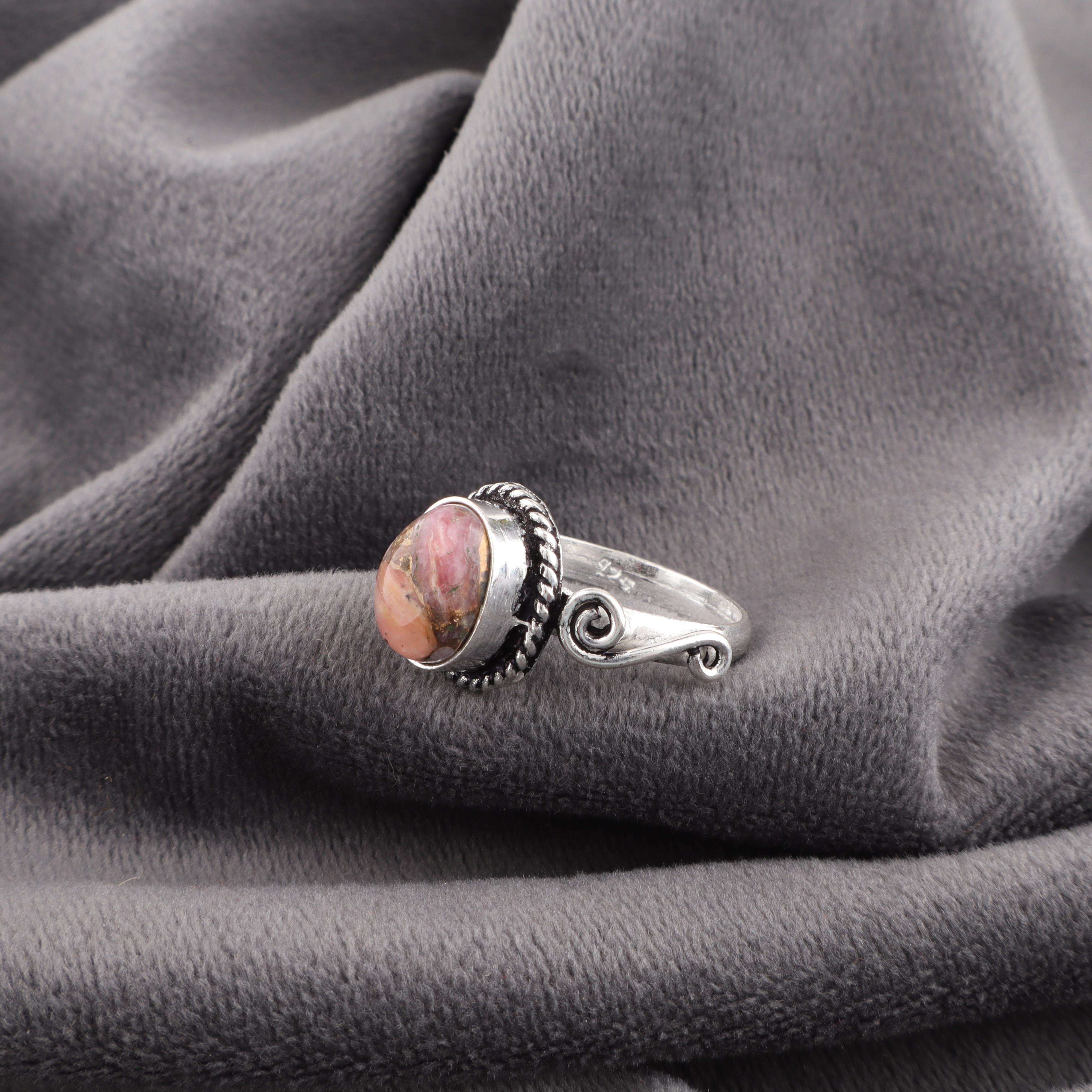 

Кольцо с розовым опалом и бирюзой, Кольцо с драгоценным камнем ручной работы, Кольцо из серебра 925 пробы, Прекрасное ювелирное изделие, Для подарка на годовщину 4.5 розовый