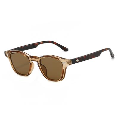 Small Frame Single Beam Cool Square Black Sunglasses Men'S  Women'S Retro Fashion Sunglasses Uv400