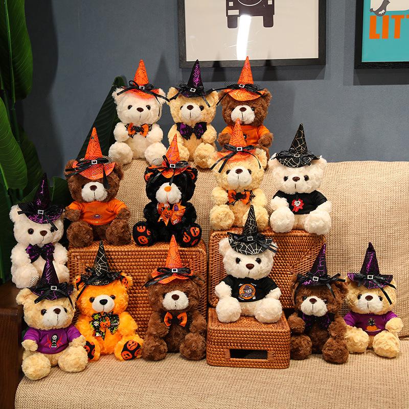 Halloweenowy Duch Dynia Niedźwiedź Pluszowa Zabawka - Koszulka Dekoracja Pluszowego Niedźwiadka