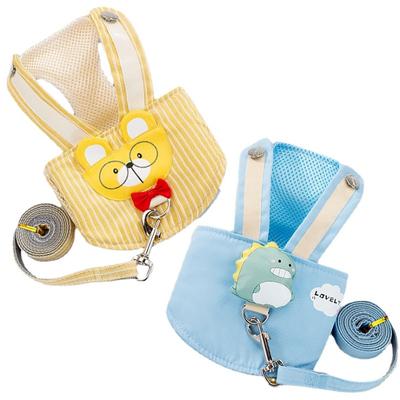 Niedliches Hundegeschirr mit Cartoon-Muster, für Welpen, Brustgurt, atmungsaktives Hundehalsband, Hundeleine, Hundeleine, Seil