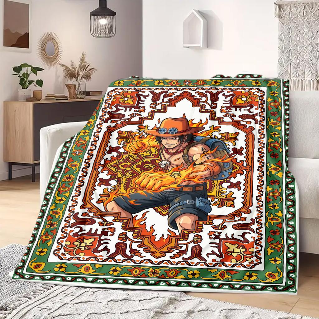 OnePiece Anime Print Blanket Warm  Comfortable Flannel Blanket Suitable for Bedrooms, Sofas, Beds, Chairs, Picnics, Travel