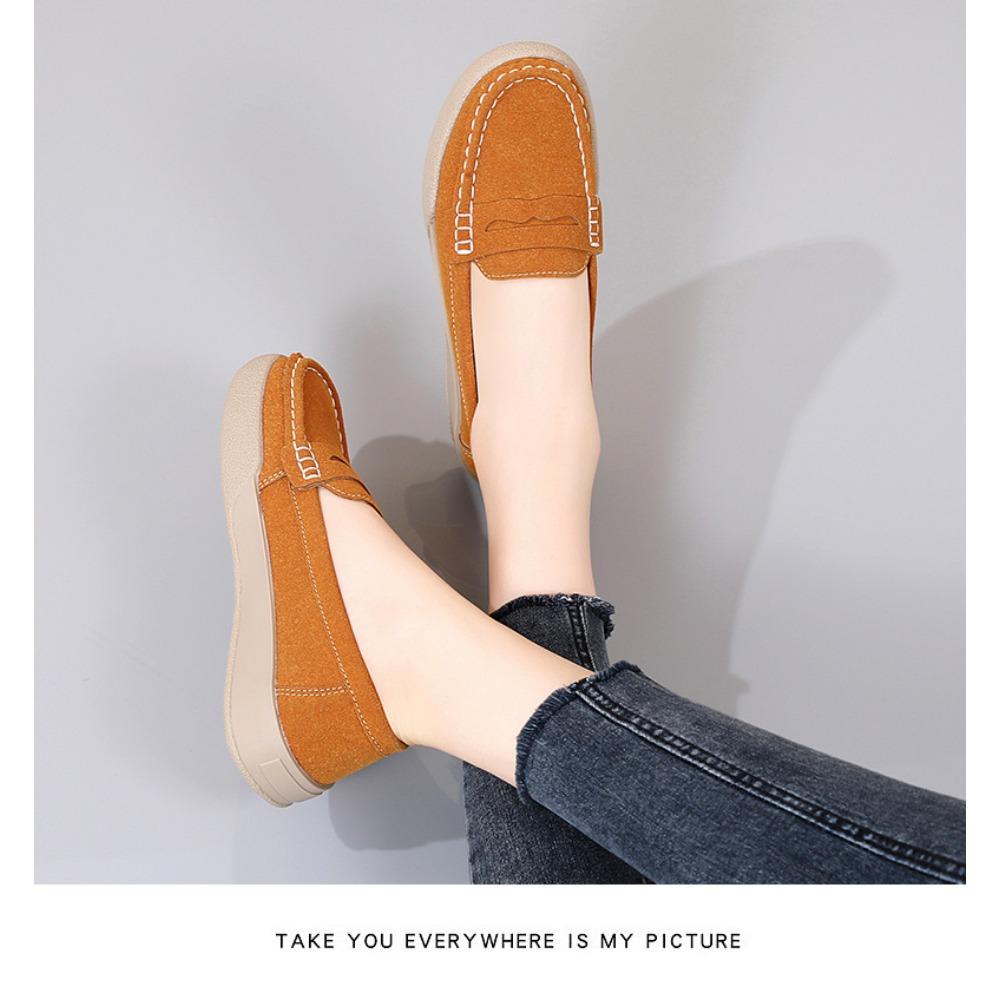 Женские весенние кожаные мокасины с закрытым носком для мам среднего и пожилого возраста — фото 11