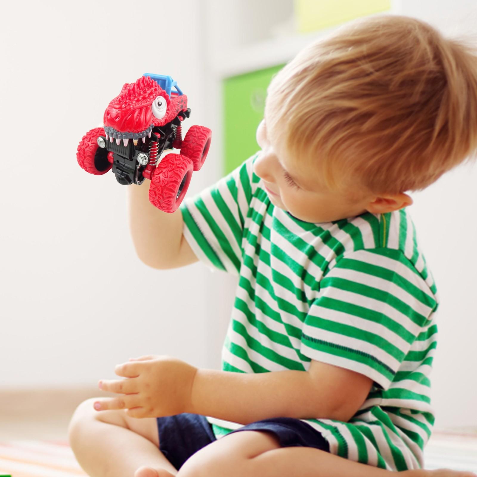 

Детская маленькая игрушка мультфильм динозавр трюковый двухместный внедорожник автомобиль One Size винный