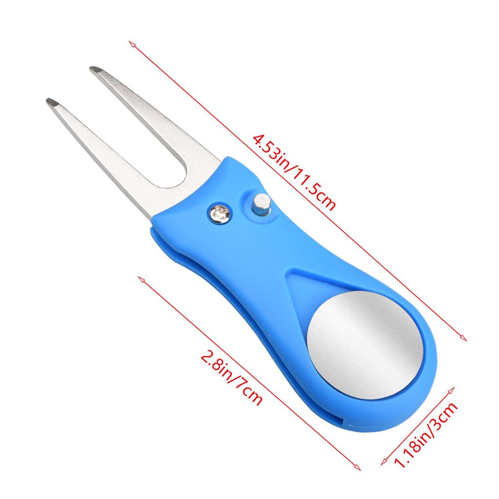 Foldable Golf Tool With Pop-up Button Magnetic Ball Marker Screwdriver Cordless