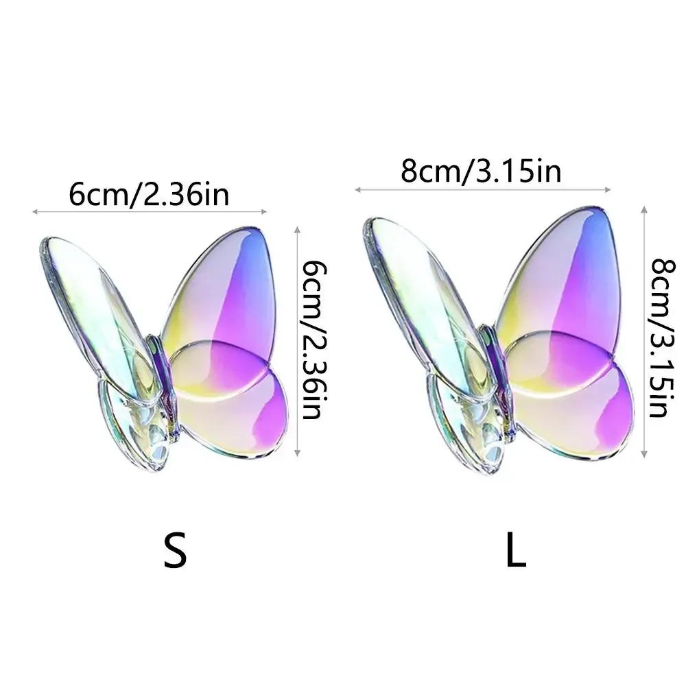 Multiple Color Crystal Butterfly Figurines Reflective Super Winkling Glass Butterfly Ornament Clear Crystal Home Decor