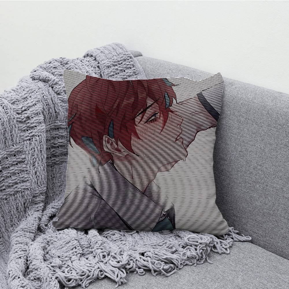 Yandere D-Doppo K-Kannonzaka Pillow Case Print Polyester Fiber 40X40 cm Home Sofa Throw Cushion Cover Decoration