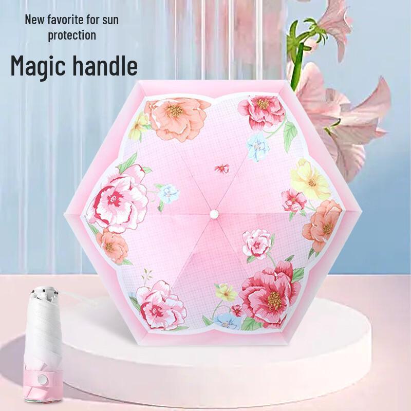 Nanjiao Ultra-Light Floral UV Protection Rain & Sun Umbrella