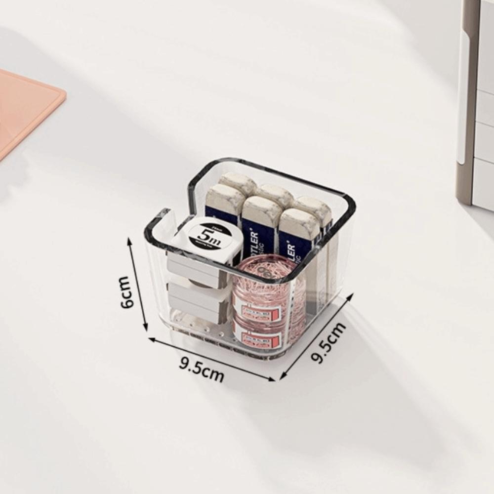 Transparent Desk Drawer Organizer Save Space Opening Design Desktop Storage Box Multifunction Stackable Design