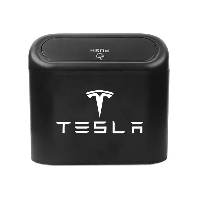 

1Pcs Car Can Garbage Bin Storage Box For Tesla Keychain Model 3 2022 Y X S Cc3 Cybertruck Juguete Roadster Coil 4 Accessories чёрный
