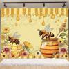 Cartoon Little Bee Theme Background Kids Birthday Party Decoration Honey Sunflowers Daisy Backdrop Newborn Baby Shower Supplies
