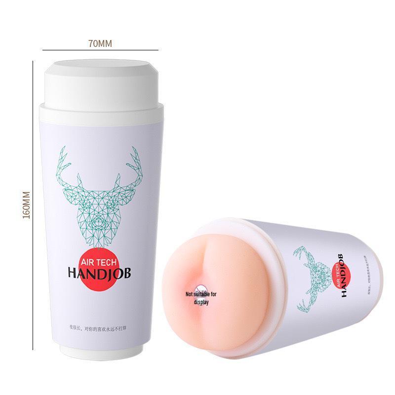 Men's Mobile Phone-Compatible Milk Tea Cup Mold - Adult Fun Masturbation Toy with Mouth & Vagina Design