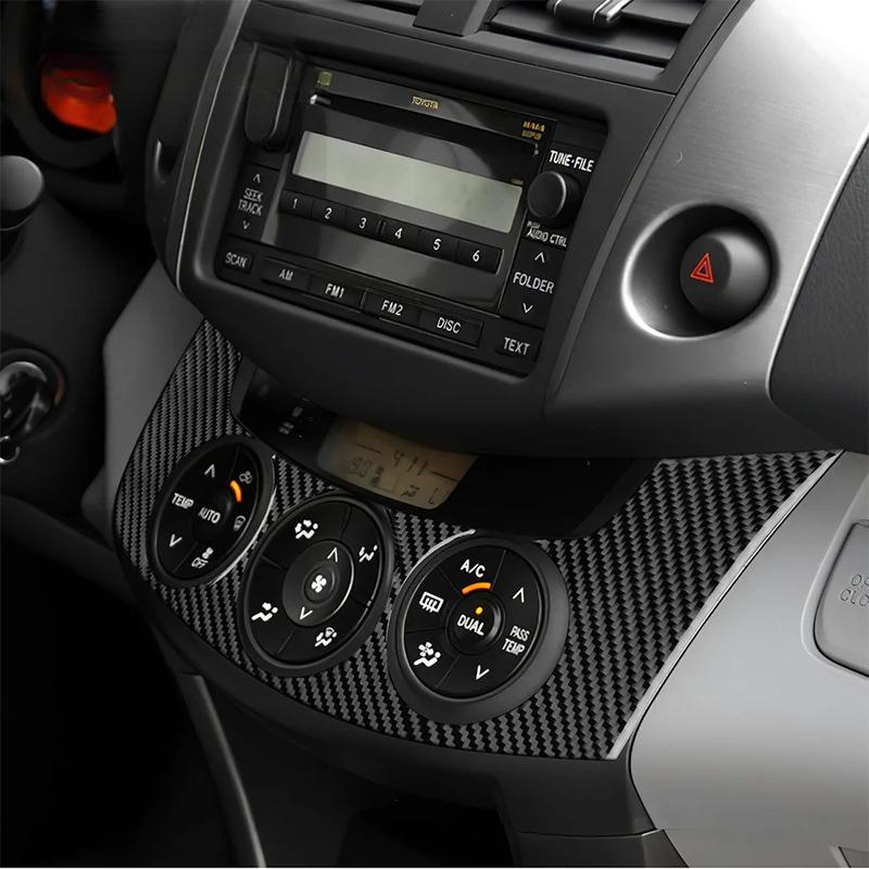 Real Soft Carbon Fiber Sticker For Toyota RAV4 2006 2007 2008 2009 2010 2011 2012 LHD RHD Car Central Control AC Frame Trim.