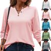 Women's  Color Casual V-neck Long Sleeved Pullover Top
