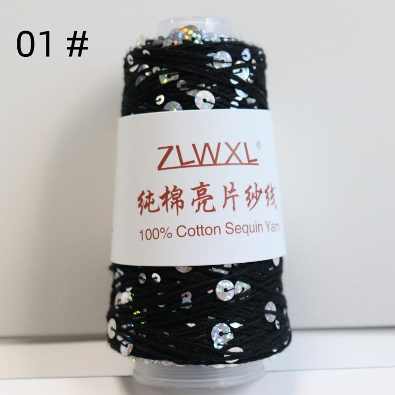 1000g /3200M 100% Cotton Yarn 6mm+3mm Special Sequin Yarn DIY Knitted Garment Accessories Rag Doll Knitting Yarn