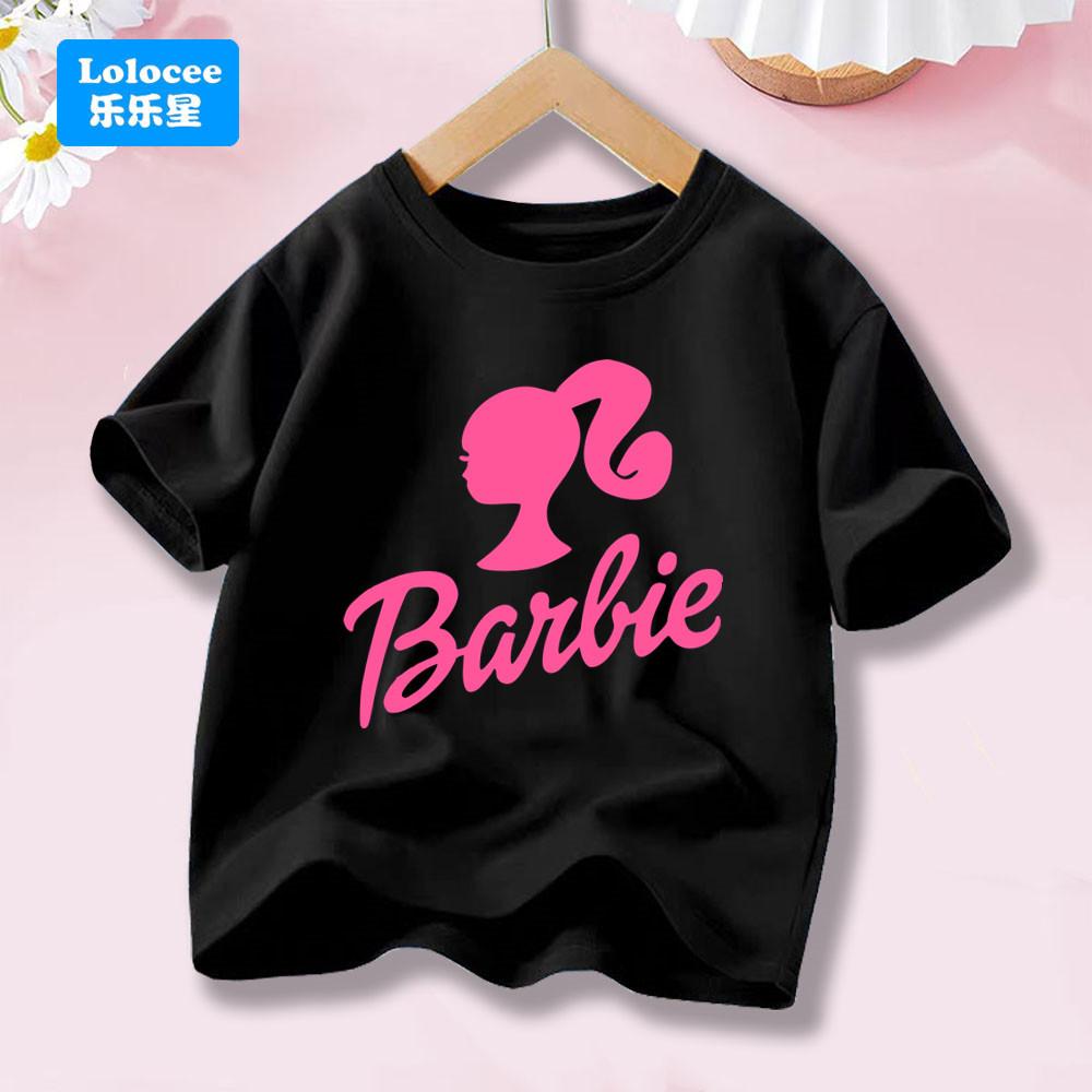 Cartoon T-shirt Girl's Letter Top Round Neck Short Sleeve Printed Summer Clothing Anime Children's T-shirt