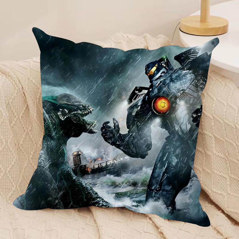 P-PacificS R-Rim Cushion Cover Silky Short Plush Double-Sided Printed Pillow Case for Sofa All Seasons Home Decor Gift