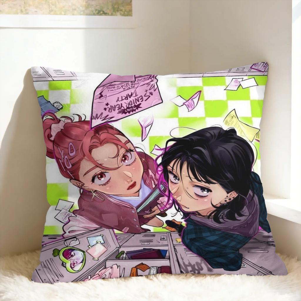 Mitsuki Koga Aya Green Yuri Pillow Cover Fashion Pillow Case For Sofa Bedroom Home Decor Design Pillowcases Gift