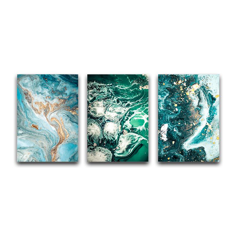Grün Blau Ozean Fluss Flüssig Abstrakt Wandkunst Bild Leinwand Malerei Poster Druck Wandkunst Bilder Wohnzimmer Dekoration Kein Rahmen