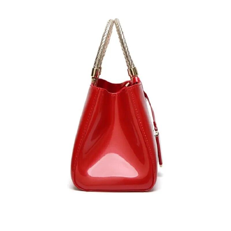 Mode Licht Kleber Lack Leder Handheld One Shoulder Bankett Damen Tasche