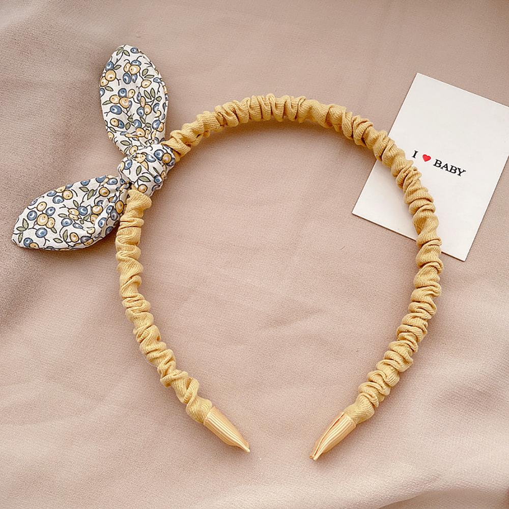 Retro Rabbit Ears Girls Kids Flowers Printed Hairband Hair Hoops Hair Accessories Bowknot Headband