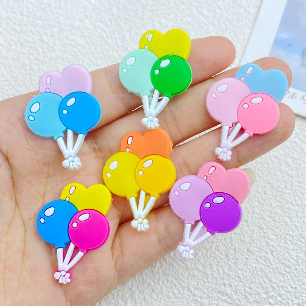 20pcs New Cute Cartoon Little Balloon Series PVC Flexible Glue Flat Back DIY Scrapbook Embellishment Phone Craft Decoration