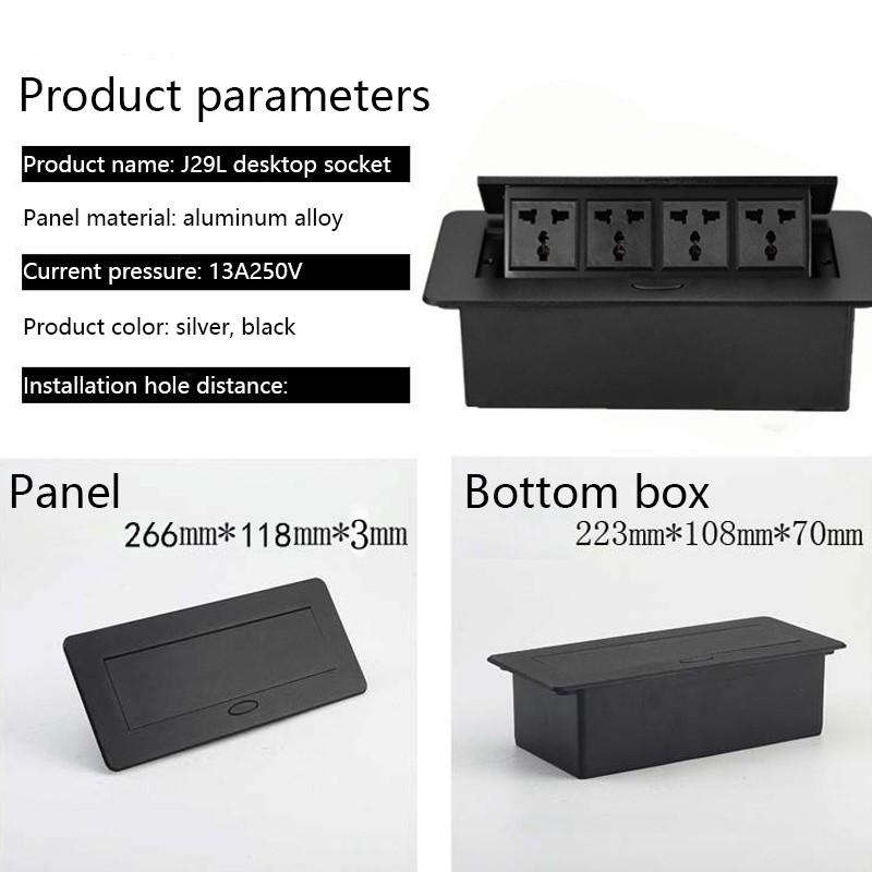 Household Countertop Universal Socket With USB Embedded Built-in Desktop Outlet Pop-UP Table Socket