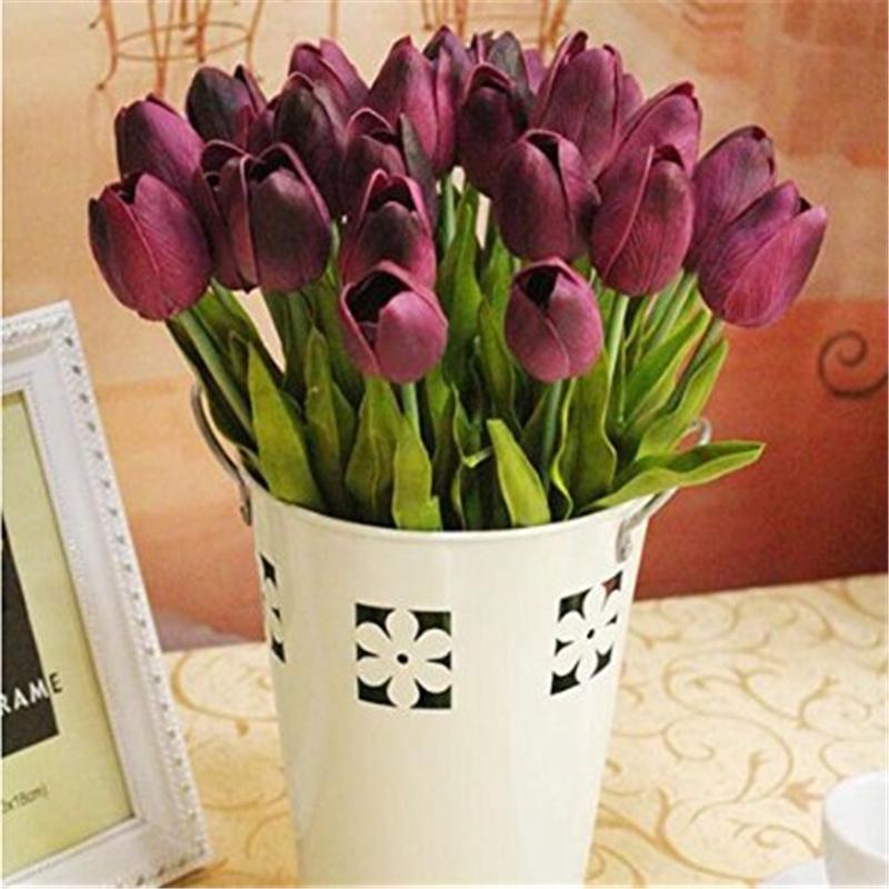 6 teile/los Künstliche Blumen Bouquet Mini Tulpe Hochzeit Braut Brautjungfer Hortensien Floral Party Decor
