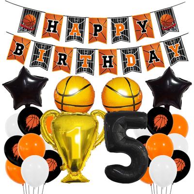 New Basketball Trophy Aluminum Film Balloon Set Birthday Flag Digital Party Decoration Baby Shower Scene Arrangement