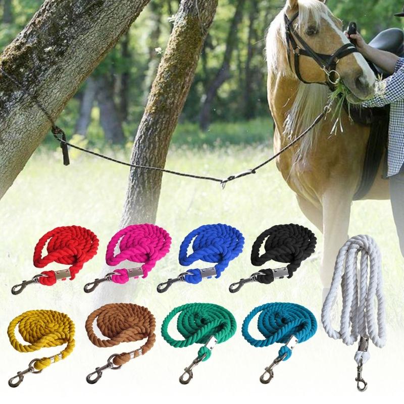 Braided Cotton Horse Leading Rope with Swivel Buckles Heavy Duty Leading Rope Thick Horse Leading Rope Cotton Enduring