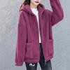 Sherpa Jacket for Women Zip Up Fuzzy Fleece Jacket Oversized Warm Fluffy Hooded Coat Winter Fall Casual Outerwear with Pockets