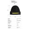 Wireless Bluetooth 5.4 Music Beanie Hat with LED Headlight, IPX5 Waterproof Stereo Headphones for Outdoor Sports