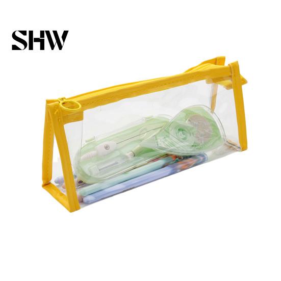 Portable Makeup Gadget Pouch Transparent PVC Pencil Case, Large Capacity Waterproof Stationery Korean Style Holder Organizer, Durable Zipper