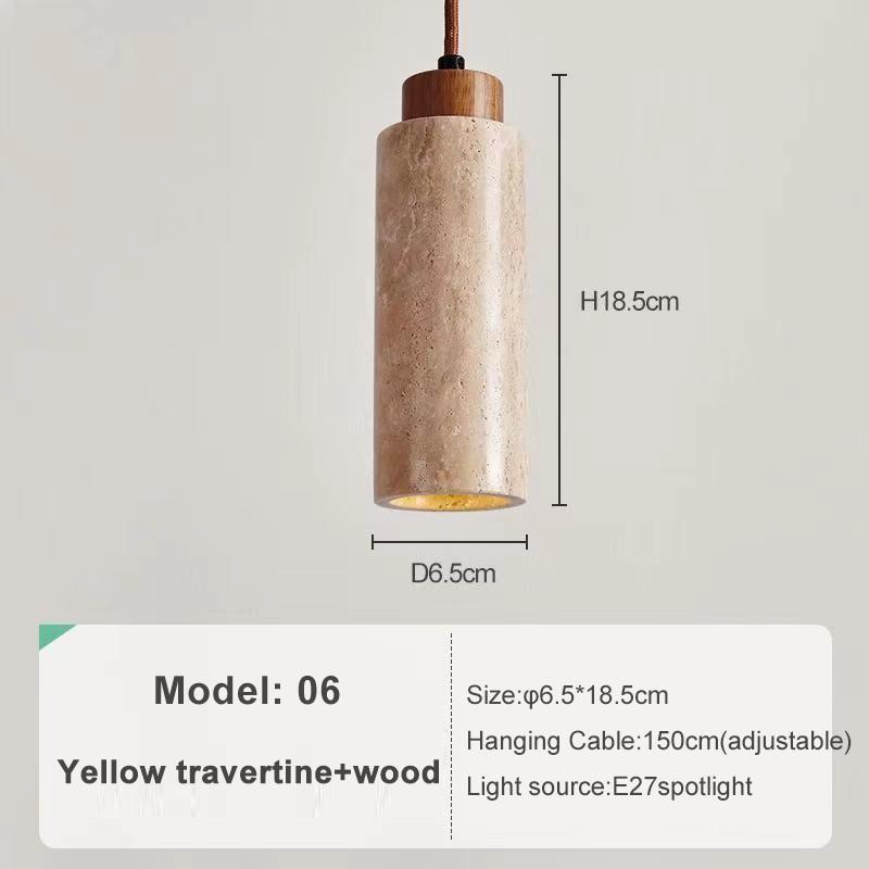 LED Retro Yellow Hole Stone Bedside Small Pendant Lamp Bedroom Dining Room Lighting Hanging Lamp Pendant Light