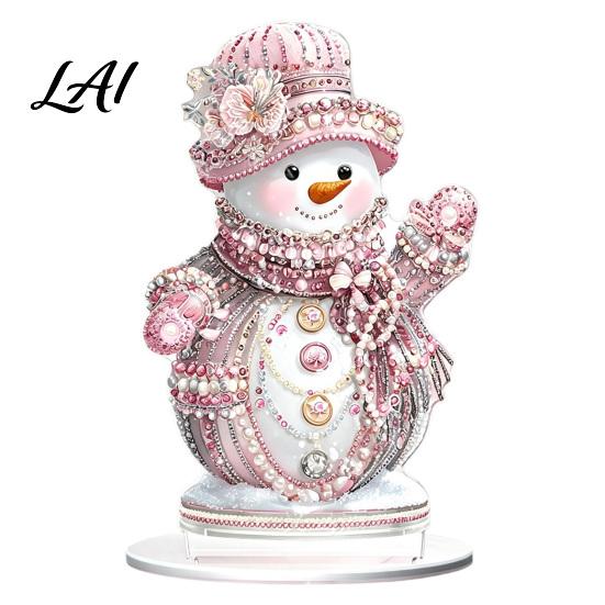 Double Sided Christmas Ornaments Winter Ornaments Double-sided Acrylic Snowman/Santa Claus/Reindeer/Cottage Table Party Centerpieces Decorations for
