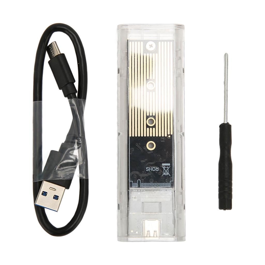 M.2 NVMe SATA SSD Enclosure NVMe To USB C 3.1 10Gbps Clear Enclosure Support M‑Key B+M Key UASP