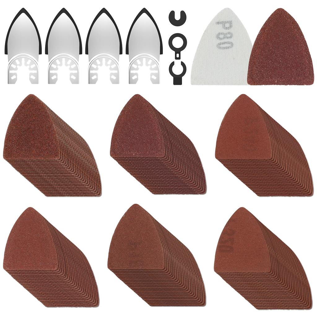 154-teiliges Schleifpad-Set für oszillierende Werkzeuge, Finger-Schleifpads, Körnung 60/80/120/180/240/320, Mehrzweck-Finger-Schleifpapier 2025