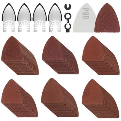 154Pcs Oscillating Tool Sanding Pads Kit Finger Sanding Pads 60/80/120/180/240/320 Grit Multipurpose Finger Sandpaper 2025