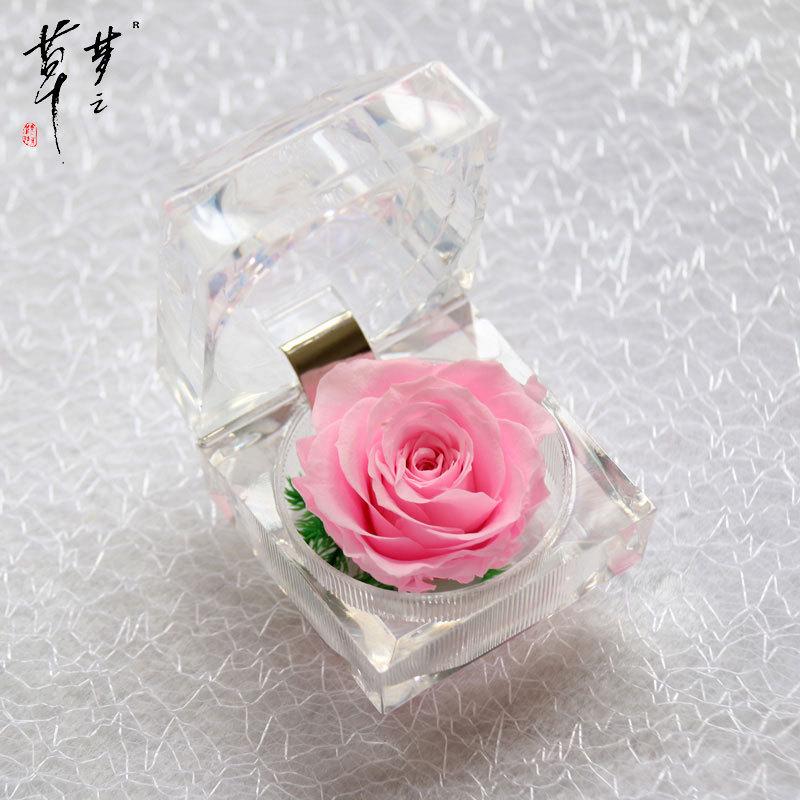 Preserved Crystal Rose Acrylic Flower Gift Box for Valentine's Day Confession