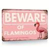 Vintage Flamingo Metal Sign Retro Wall Art Home Garden Decor Tin Plaque