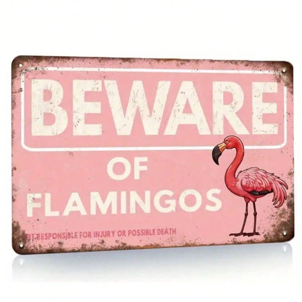 Vintage Flamingo Metal Sign Retro Wall Art Home Garden Decor Tin Plaque