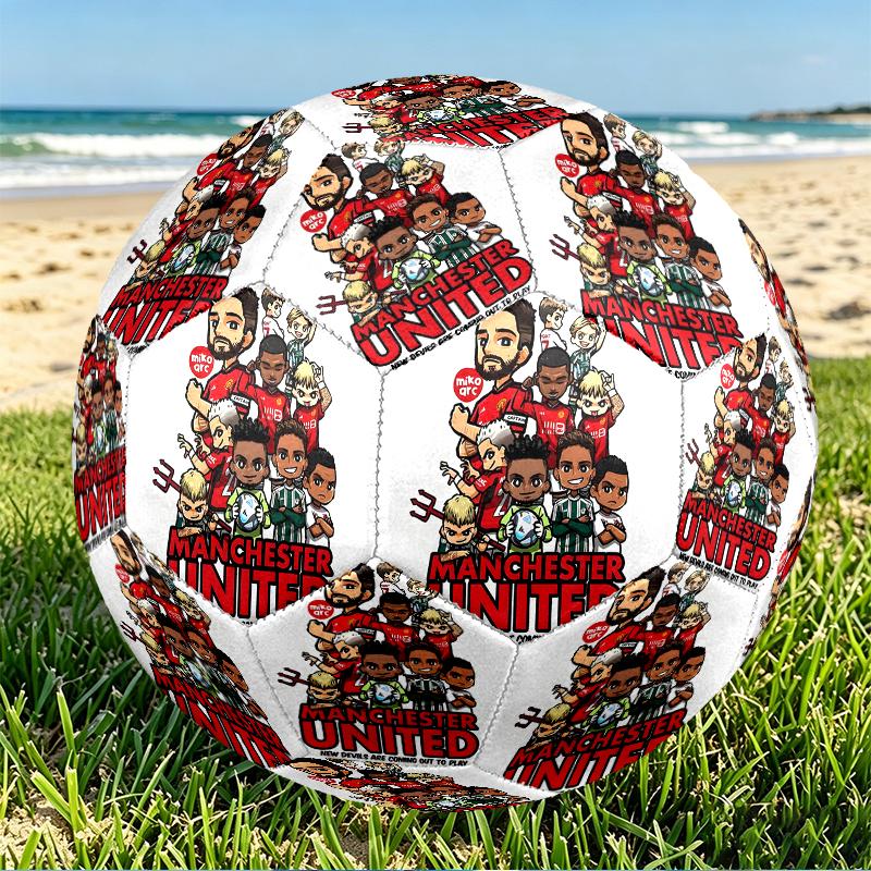 Manchester Football Print Size 5 Soccer Ball, PU Wear Resistant Football for Match Training and Daily Practice, Birthday Gift for Soccer Fans